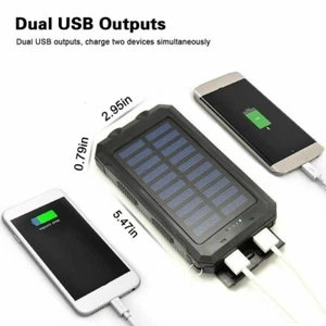 30000mAh Solar Power Bank 2 LED Dual USB Universal External Charger Smart Phones - Picture 1 of 26