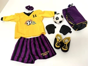 Pleasant Company Vtg American Girl Shooting Stars Soccer Outfit W Ball & Bag - Picture 1 of 7