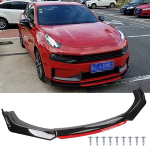 Glossy Black Universal Front Bumper Lip Spoiler Splitter Under Panel Diffuser US - Picture 1 of 11