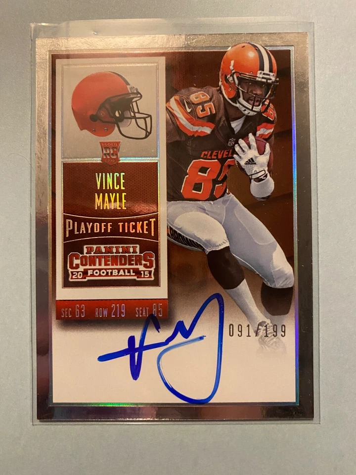 A25,756 - 2015 Panini Contenders Playoff Ticket #241A Vince Mayle Auto/199 - Image 1 of 1