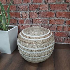 Pouf Cover Natural Jute Ottoman Foot Stool Braided Ottoman Cover living Room 