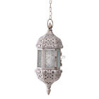 Vintage Moroccan Hanging Glass Iron Art Lantern Tea Light Candle Holder