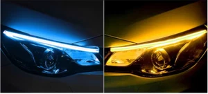 2x Strisce Fari Auto LED 30cm Tubo Flessibile Angel Strip DRL luci ice blu ambra - Foto 1 di 7