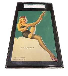 1940's "A Run On Sugar" Mutoscope Pin Up Girl Card SGC Graded 84 Near Mint 7 - Bild 1 von 5