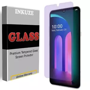 Anti Blue Light Full Cover Tempered Glass Screen Protector For LG V60 ThinQ - Picture 1 of 6