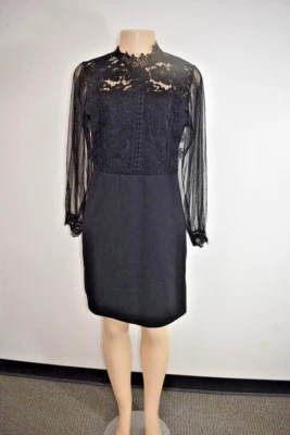 Italian Designer Black Lace Cocktail Dress Size Medium On Sale ds - Image 1 of 4