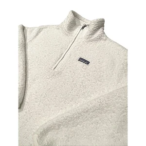 Giacca donna Patagonia panna pile alto zip intera S 100% poliestere riciclato - Foto 1 di 5