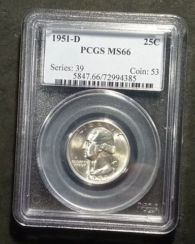 1951-D  Washington Quarter   PCGS  MS66 Cover