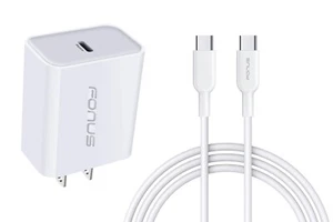 20W PD Home Charger Fast Type-C 6ft Long Cable Quick Power for SmartPhones - Picture 1 of 7