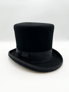 Vintage Dorfman Pacific Company Mad Hatter Top Hat Stockton CA 7 1/4 Black - Picture 1 of 9