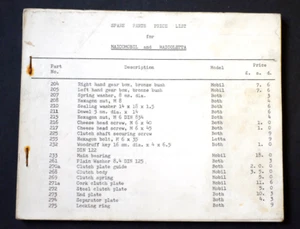 MAICOMOBIL MAICOLETTA Roller Ersatzteile PREISLISTE, Typoskript, 40 Seiten. - Bild 1 von 2