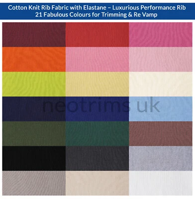 Cotton Knit Rib Strech Fabric for Apparel Trim Cuffs Waistbands Revamp Ribbing - Image 1 of 4