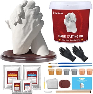 Pewingo Hand Casting Kit Couples with Base,Plaster Hand Mold Casting Kit, Hand - Picture 1 of 11