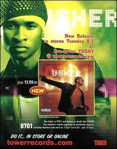 Usher 8701 Tower Records Album Werbung 2001 R&B Singer 8x11 Ad Print - Bild 1 von 3