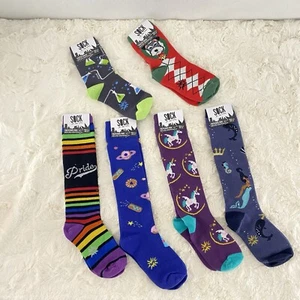 6X Sock It To Me Socks - Youth Crew & Knee Lenght unicorn - Size 3-6 - Picture 1 of 12