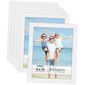 Bilderrahmen (6er-Pack), Hartholz Composite Fotorahmen 8 x 10, 8x10 weiß - Bild 1 von 7