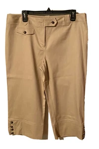 Cato’s Brown Flat Front Cotton Capri Cropped Pants Sz 14. NWT.  WB13 - Picture 1 of 7