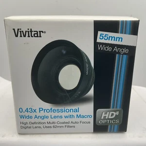 Vivitar Wide Angle Lens 0.43x Professional Lens W/Macro Carrying Case Cap New(19 - Picture 1 of 7