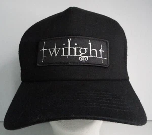 Twilight Movie Logo Embroidered Patch on Black Trucker Cap/Hat - Picture 1 of 3