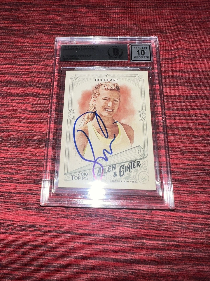 Eugenie Bouchard Signed 2018 Topps Allen & Ginter Trading Card Beckett Gem 10 - Image 1 of 1