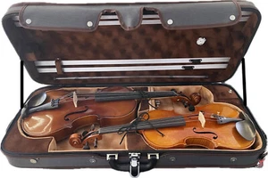 Pro. Wooden Double 4/4 (Violin/Viola) Case - Adjustable VIOLA 15" to 16.5" - Picture 1 of 6