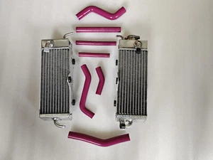 Radiators + Silicone Purple Hose Fit Yamaha YZ250 1993-1995; WR250Z 1994-1997 - Picture 1 of 7