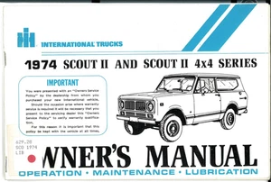 1974 Scout II and Scout II 4x4 Series Owner's Manual - Picture 1 of 5