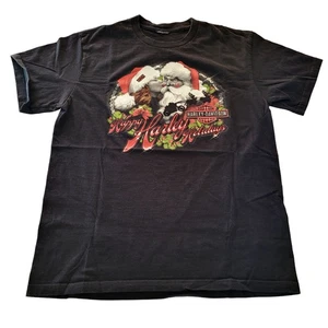 Harley Davidson Happy Harley Holidays 2015 Small schwarz T-Shirt Weihnachten Santa - Bild 1 von 6