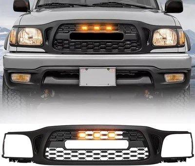 Parrilla delantera con luces LED y letras estilo 4x4 para Toyota Tacoma 2001-2004 Foto 1 de 4