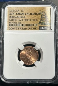 2001 Broadstruck Lincoln Penny NE Error Collection Don’t Tread On Me Label NGC - Picture 1 of 2