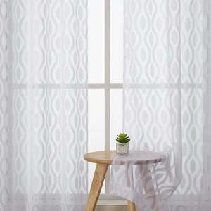 Sheer Curtains 84 Inches Long 2 40"W x 84"L (Pack of 2), White - Picture 1 of 9