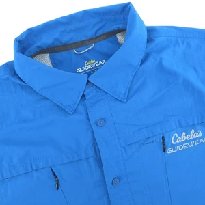 Cabelas Guidewear Shirt Mens Large Blue Fishing Hiking Vented Long Sleeve Pocket - Picture 1 of 8