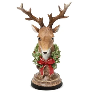 Estatuas de cabeza de reno de Navidad, cabeza de ciervo con corona, reno Navidad Ta... - Imagen 1 de 7
