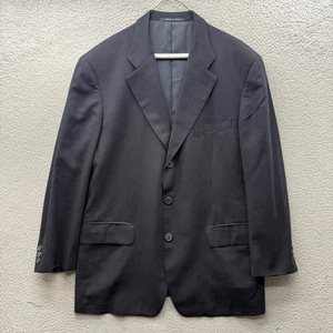 Ermenegildo Zegna Tropical Saks Fifth Ave Suit Blazer Pants Navy Textured Wool - Picture 1 of 17