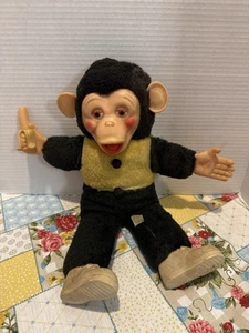 Vintage Mr. Bim Zip Zippy Plush Monkey w/ Banana Stuffed Toy Rubber Face - Picture 1 of 9