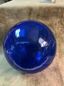 Antique cobalt blue glass gazing/witch ball hand blown with surface bumps Large - Picture 1 of 6