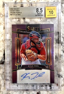 KYLE TEEL 2024 Panini Select Signatures *PURPLE PRIZM* Auto /35; BGS 8.5 NM-MT+ - Image 1 of 3