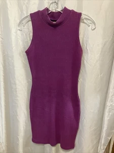 VTG ESPRIT Sleeveless Ribbed Dress Size Small Fuchsia Made In USA - Picture 1 of 3
