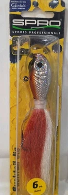 Spro Prime Bucktail Jig Fluke 条纹鲈鱼 蓝鱼 Tog Weakfish 6 盎司 红色 Mullet  — 第 1/4 张图片