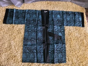 KOSHO & Co Antique Vtg Blue Black Robe - Picture 1 of 7