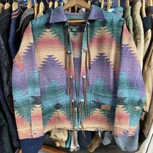 Ralph Lauren Polo Country Jacquard Serape Southwestern RRL Overshirt Jacke Large - Bild 1 von 9