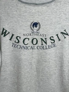 Vintage Northeast Wisconsin Technical College Sweatshirt Adult Large Gray - Picture 1 of 6