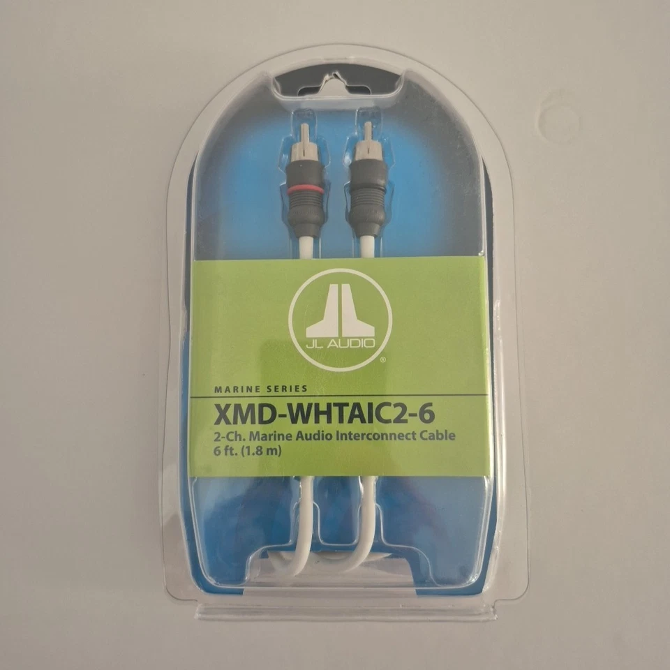 JL AUDIO XMD-WHTAIC2-6 Marine 6 feet 2-Channel RCA Boat Interconnect Cable - Image 1 of 3