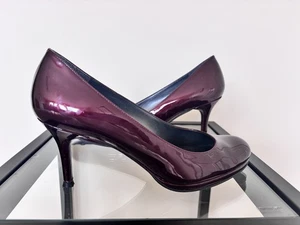 STUART WEITZMAN for RUSSELL & BROMLEY .. Claret Patent Leather Court Shoe Sz 6 - Picture 1 of 11