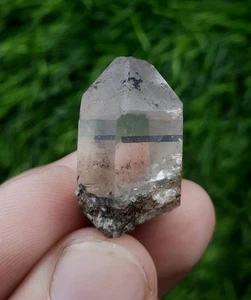 Aegirine included Smoky Quartz Crystal from Zagi Mountains Kpk Pakistan. - Picture 1 of 7