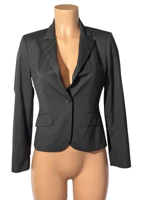 Blazer feminino Express Design Studio sexy ajustado cinza tamanho 0, trabalho de escritório - Imagem 1 de 4
