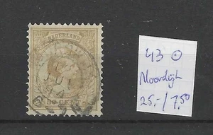 Nederland 43 Wilhelmina met "NOORDWIJK 1894" kleinrond VFU/gebruikt  CV 33 € - Picture 1 of 2