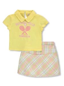 Sweet Butterfly Girls' 2-Piece Varsity Skirt Set Outfit - Picture 1 of 4