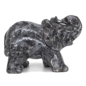 Estatuilla de piedra curativa tallada cristal labradorita larvicita natural de 3" elefante - Imagen 1 de 6