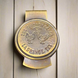 Chicken Ranch Le Grange Texas Solid Brass Money Clip (3" x 2.25") - Picture 1 of 4